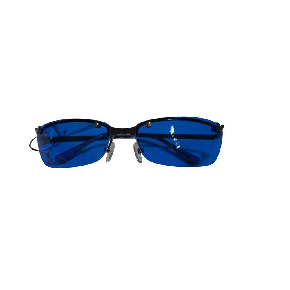 VINTAGE 90s Y2K Blue Tint Rimless Sunglasses